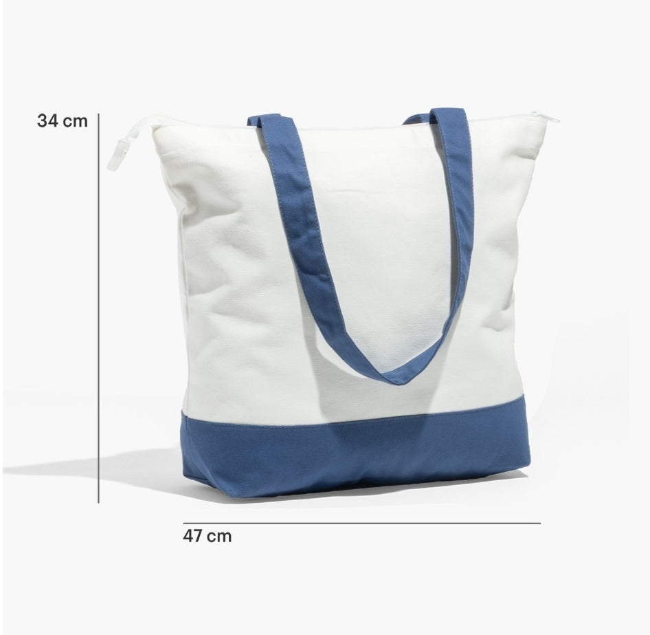 Yours Unconditionally Bespoke, Large Zipped Cotton Tote Bag